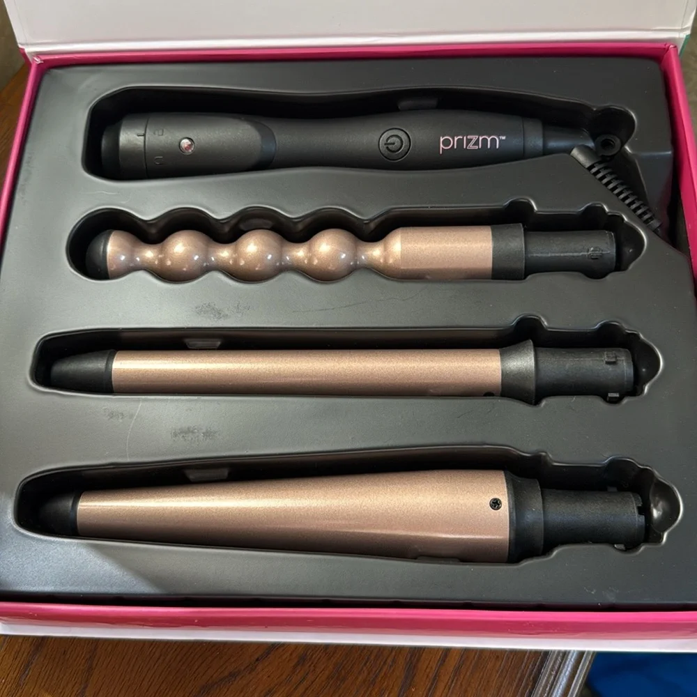 New Prizm 3 in 1 professional ceramic hair curl styling iron set.